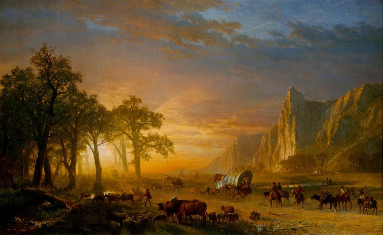 Emigranci przemierzający równiny autorstwa Albert Bierstadt