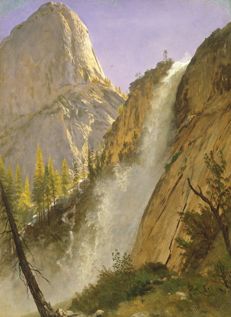 Liberty Cap, Yosemite Valley, 1873 (olej na papierze położony na pokładzie) autorstwa Albert Bierstadt