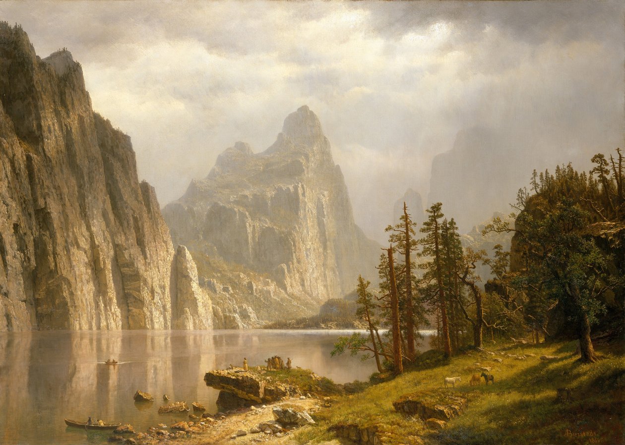 Rzeka Merced, dolina Yosemite autorstwa Albert Bierstadt