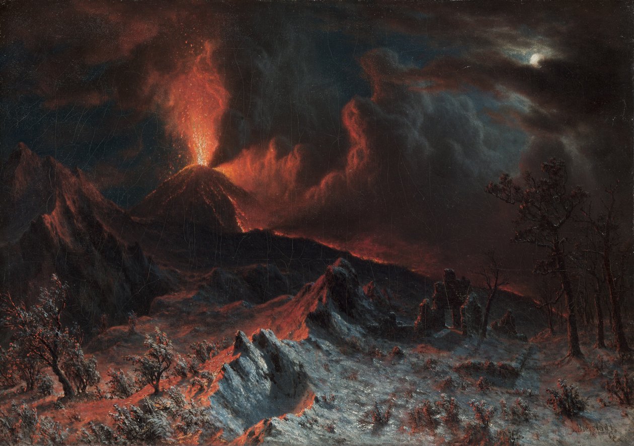 Wezuwiusz o północy 1868. autorstwa Albert Bierstadt