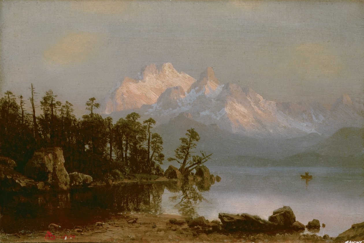 Kajakarstwo górskie autorstwa Albert Bierstadt