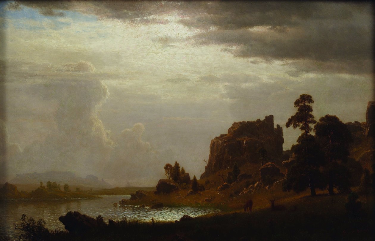 Na rzece Sweetwater w pobliżu Diabelskiej Bramy autorstwa Albert Bierstadt