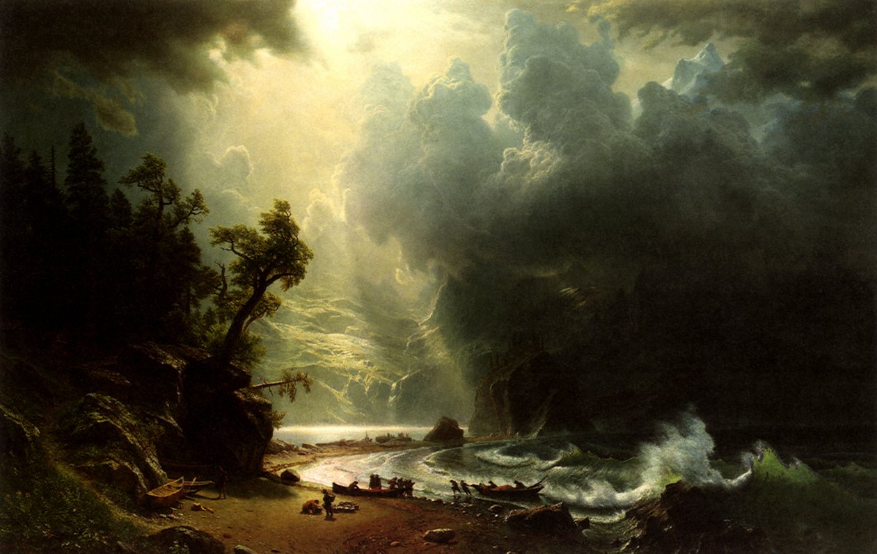 Puget Sound na wybrzeżu Pacyfiku autorstwa Albert Bierstadt