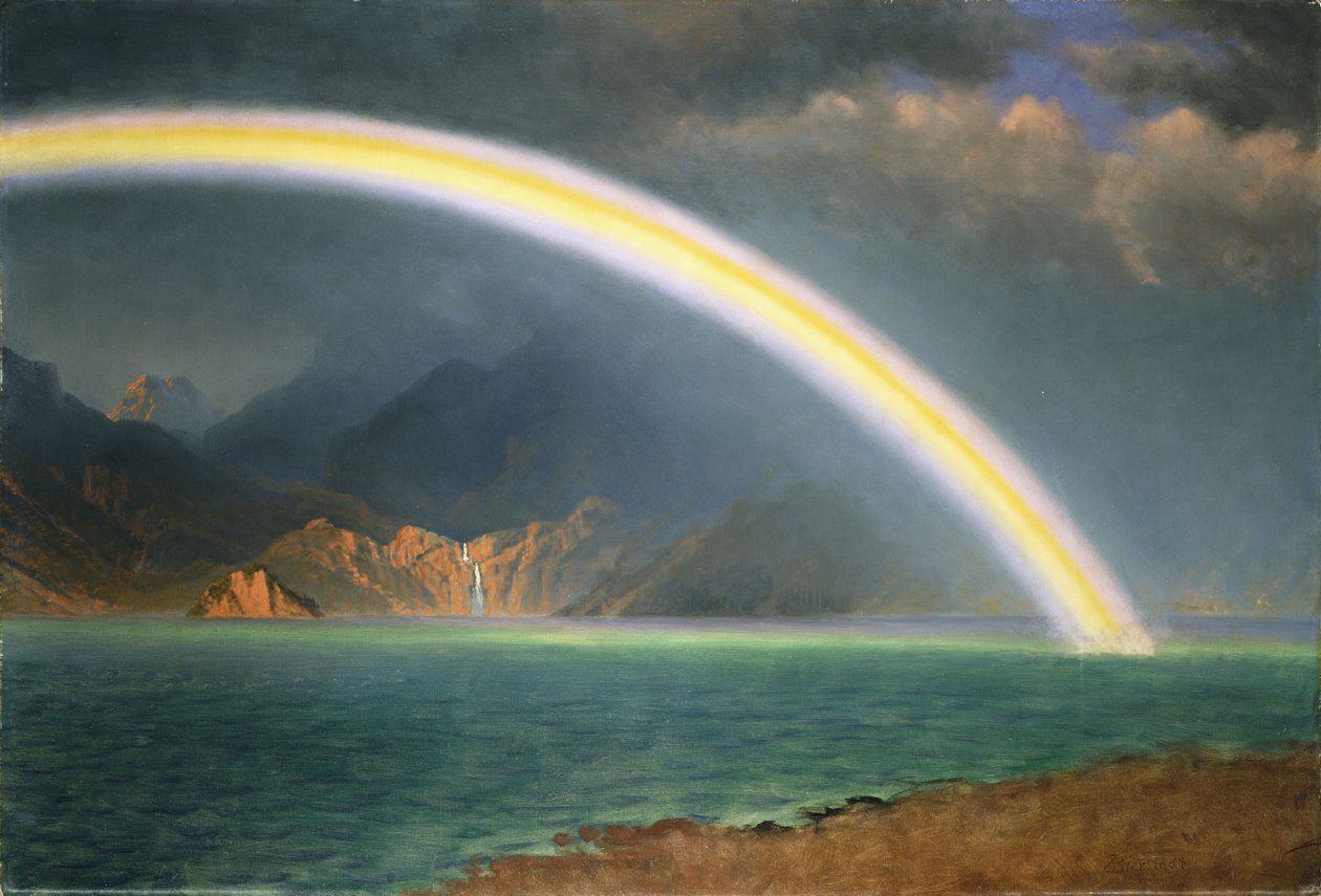 Tęcza nad jeziorem Jenny, Wyoming, autorstwa Albert Bierstadt