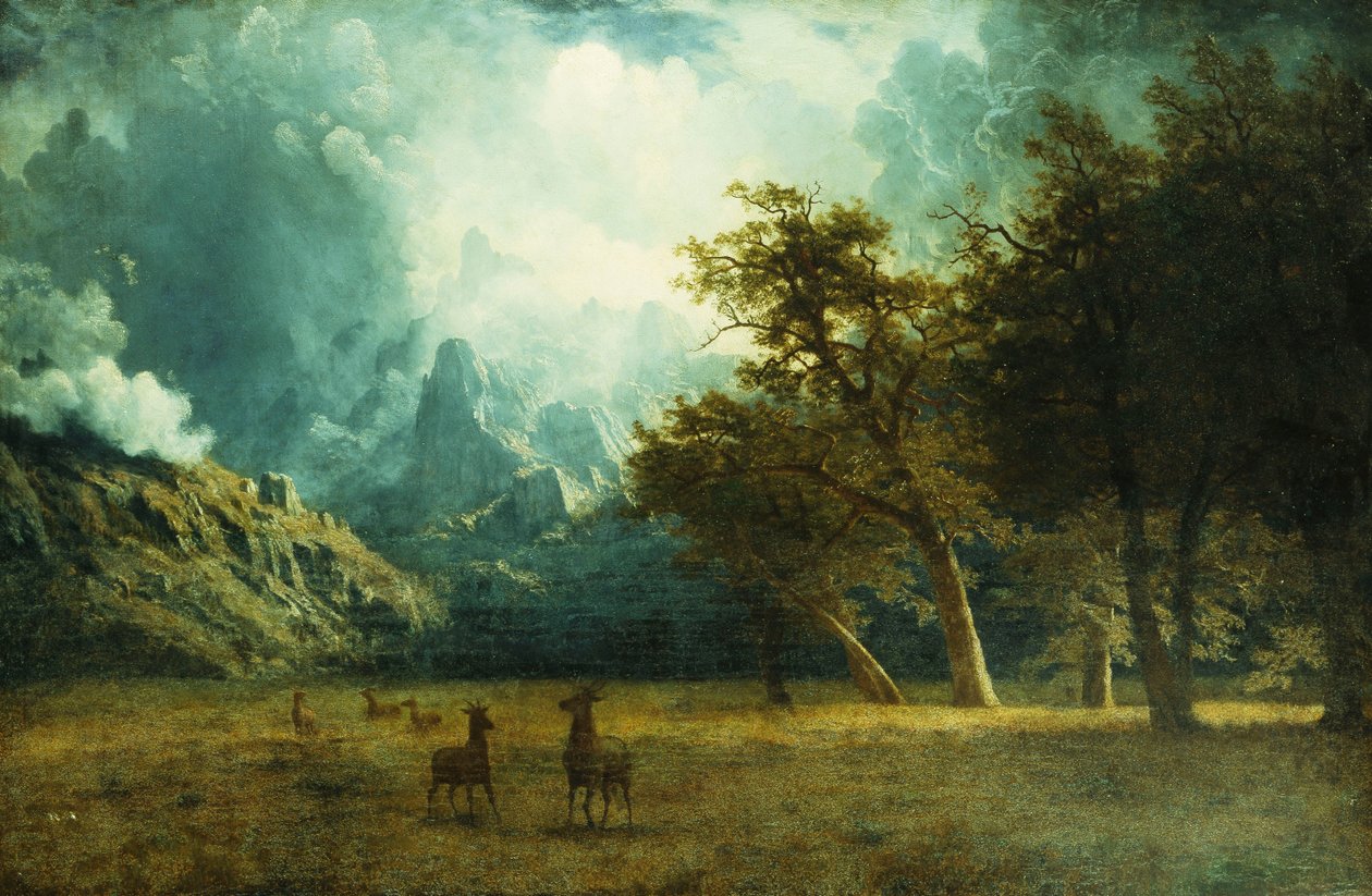 Burza na Laramie Peak, autorstwa Albert Bierstadt