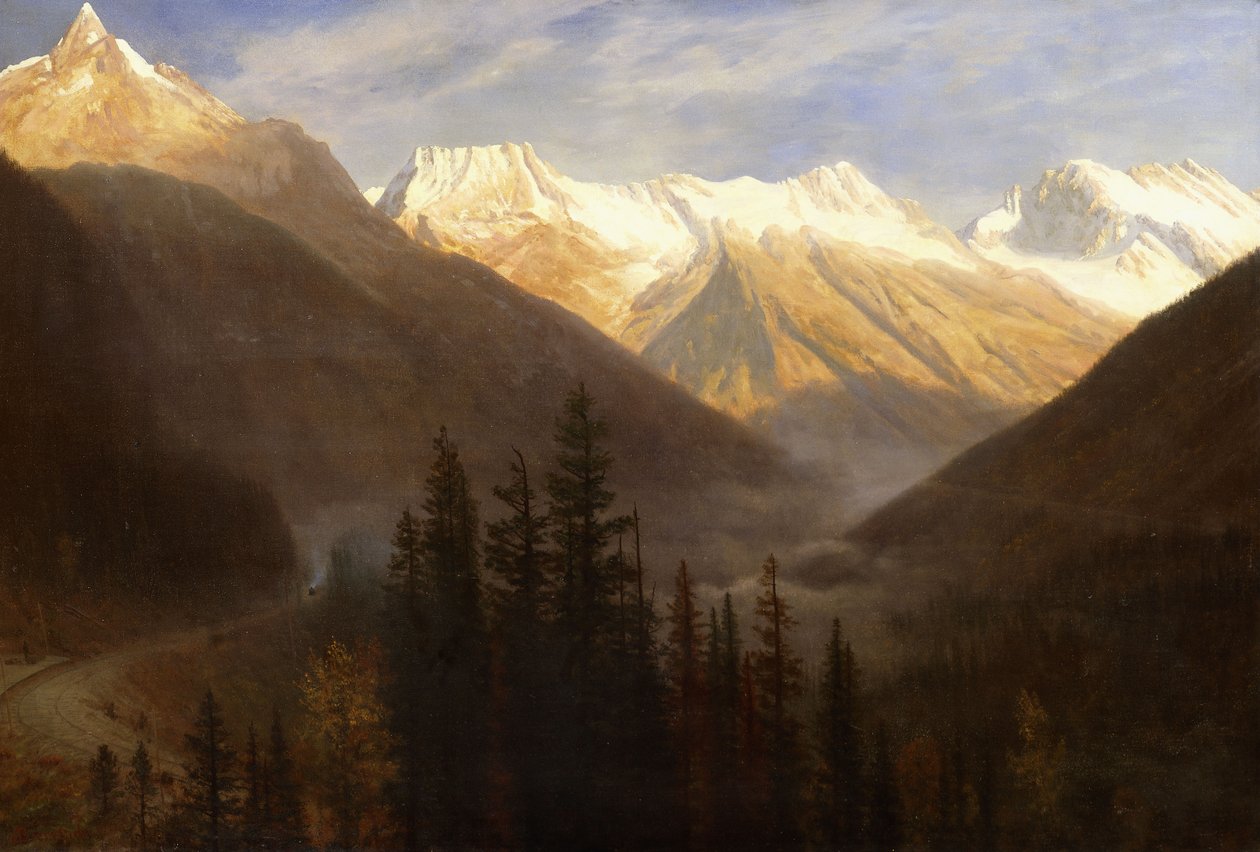 Wschód słońca ze stacji na lodowcu, ok. 1890 r autorstwa Albert Bierstadt
