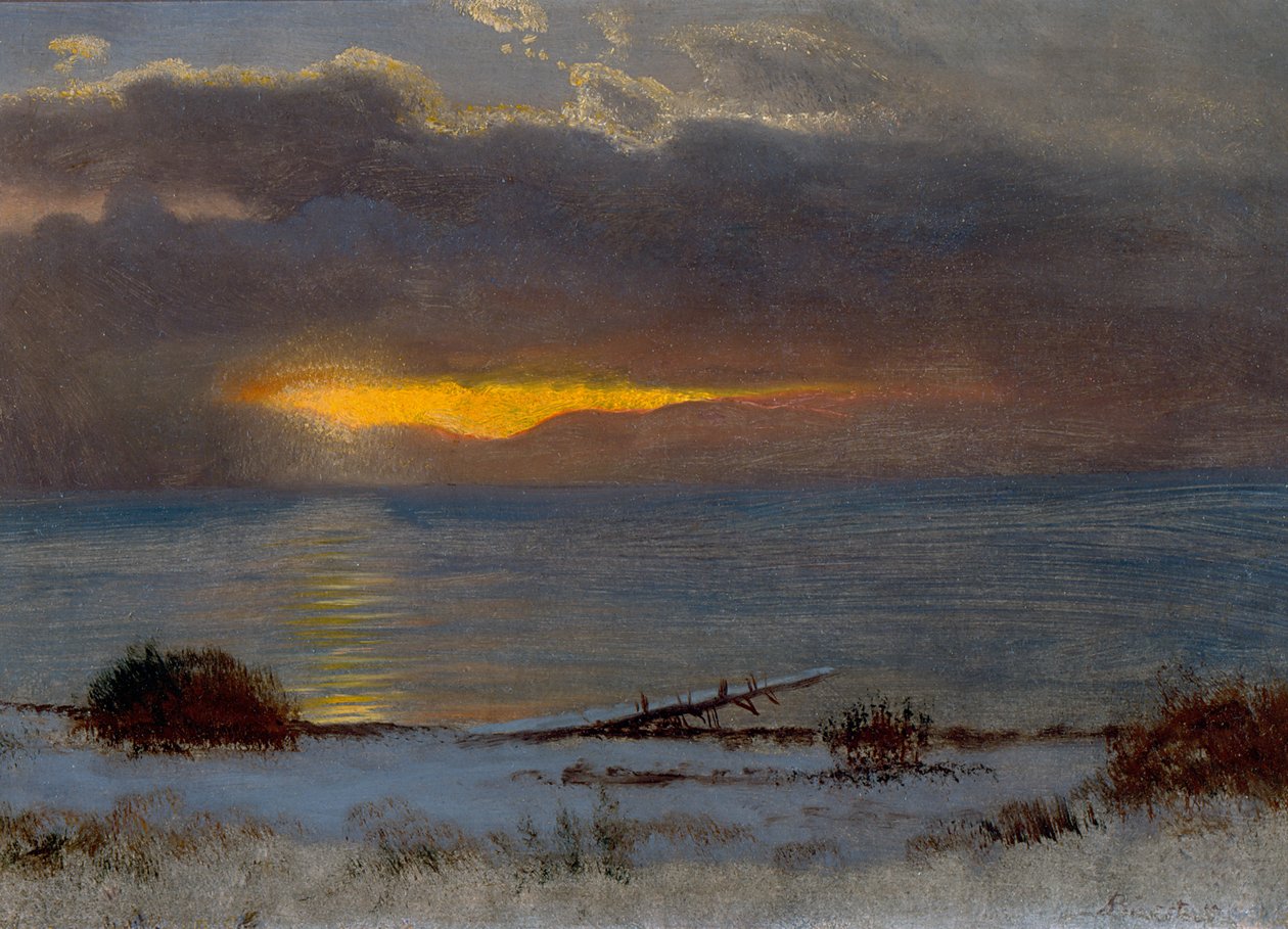 Wschód słońca nad jeziorem Tahoe, Kalifornia 1872 (olej na papierze) autorstwa Albert Bierstadt