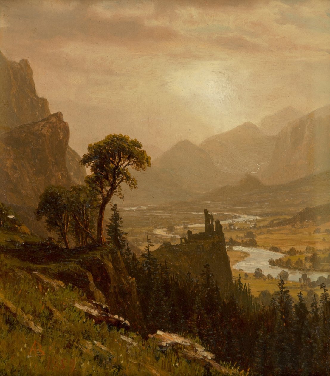 Zachód słońca na górze autorstwa Albert Bierstadt