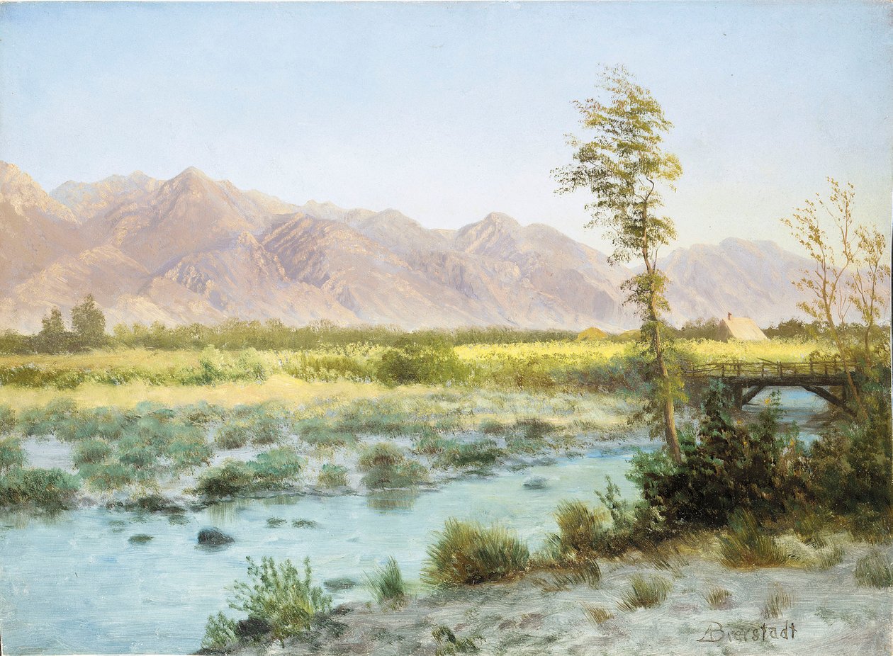 Pejzaż zachodni (olej na papierze) autorstwa Albert Bierstadt