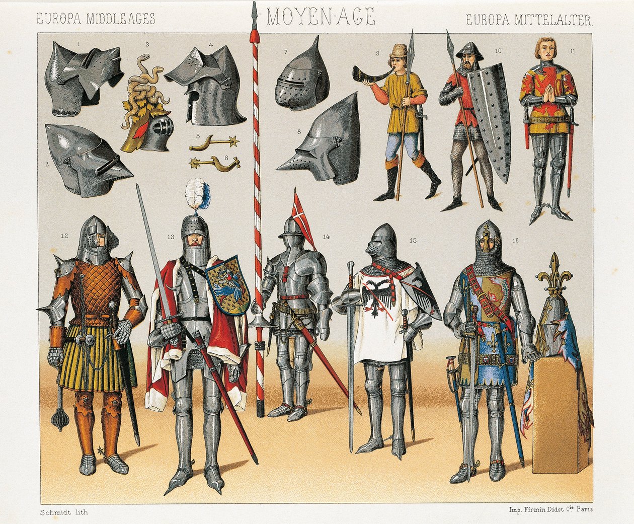 Ilustracja z Historycznych kostiumów Auguste