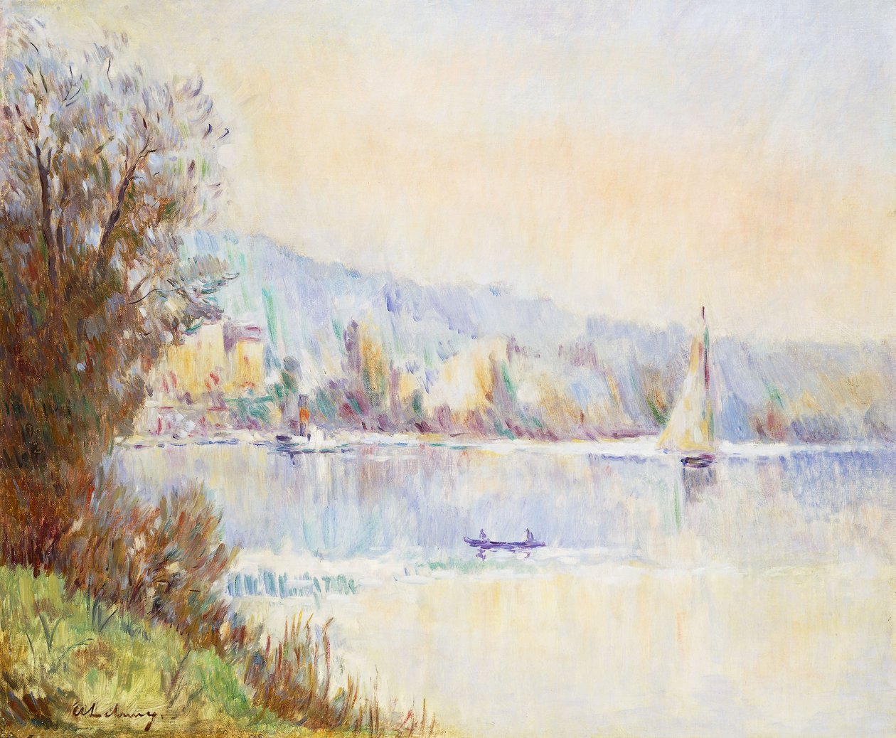 Łodzie na Sekwanie; Łodzie na Sekwanie, autorstwa Albert Charles Lebourg