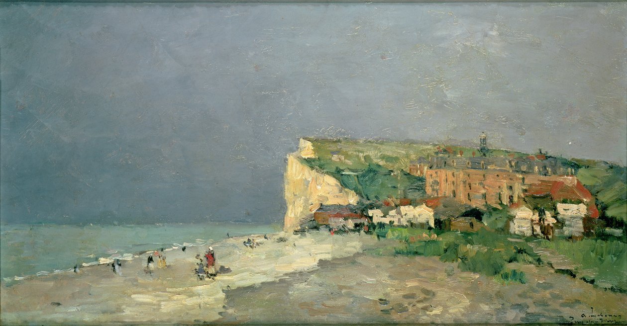 Plaża Puys-sous-Dieppe, Stormy Sky, ok.1880 autorstwa Albert Charles Lebourg