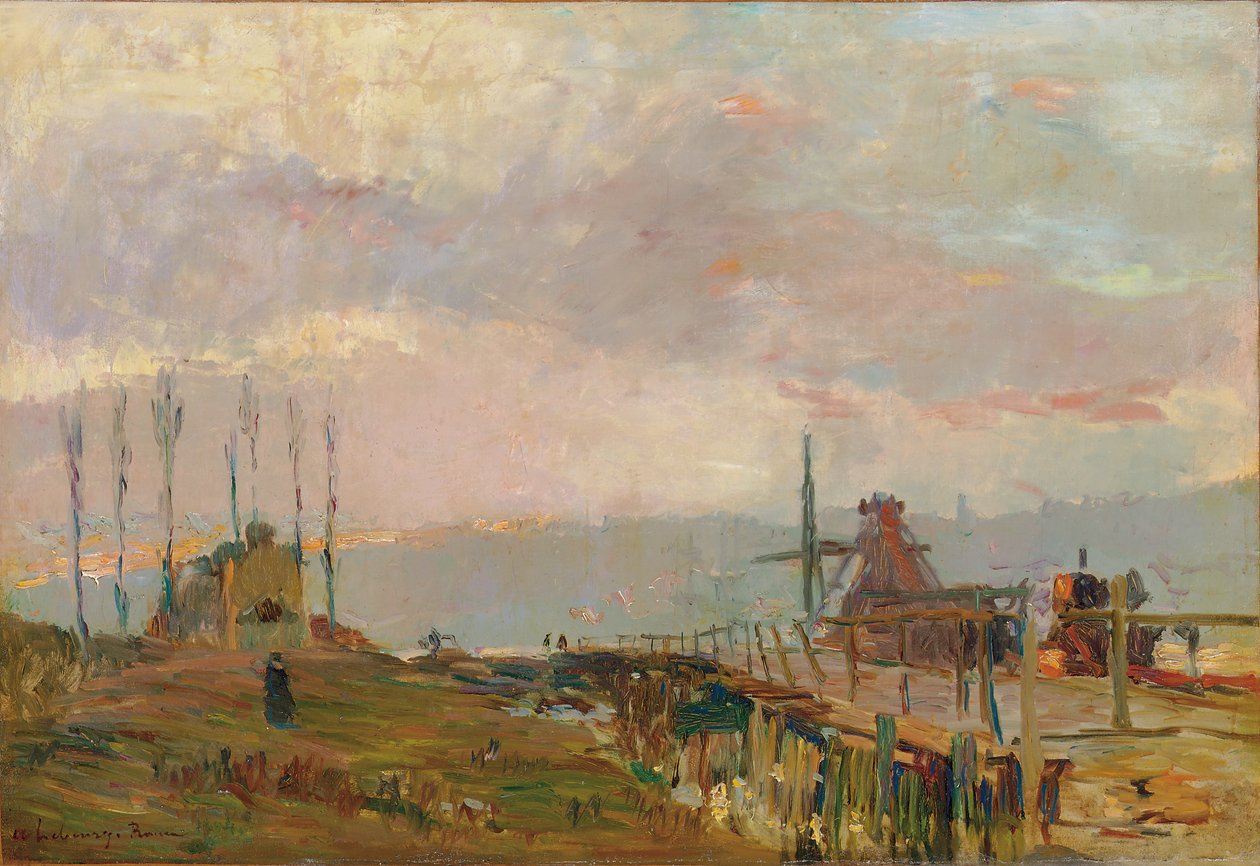 Rustykalny most w pobliżu Rouen autorstwa Albert Charles Lebourg