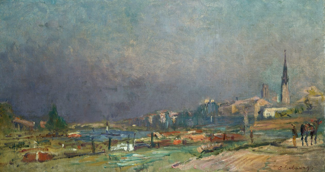 Nad brzegiem rzeki autorstwa Albert Charles Lebourg
