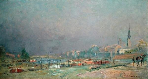 Na brzegu rzeki (olej na płótnie) autorstwa Albert Charles Lebourg