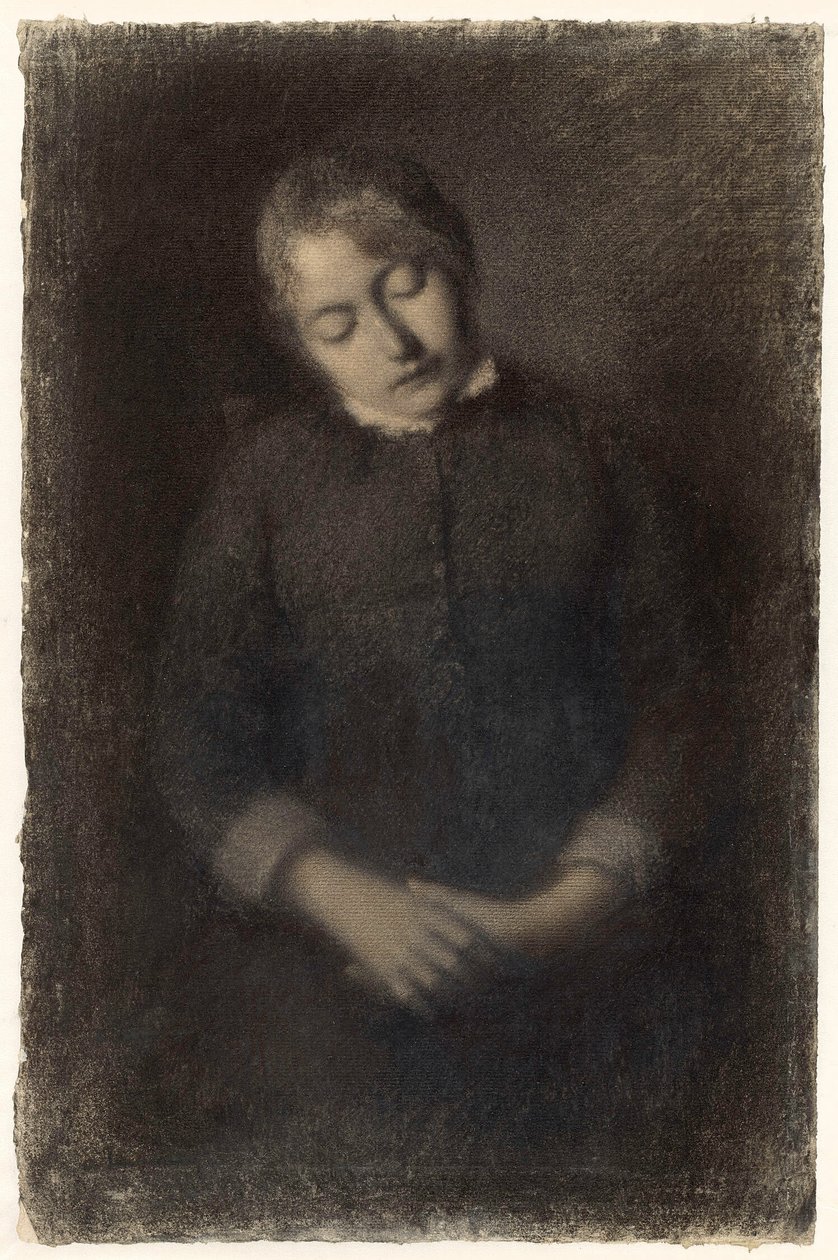 Portret śpiącej żony artysty (Marie Guilloux) autorstwa Albert Charles Lebourg