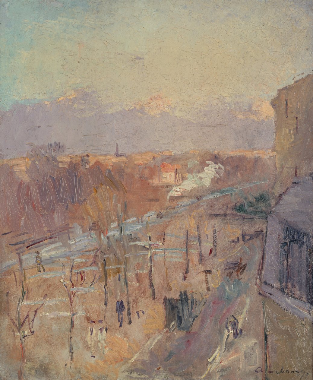 Aleja w Paryżu po burzy (olej na płótnie) autorstwa Albert Charles Lebourg