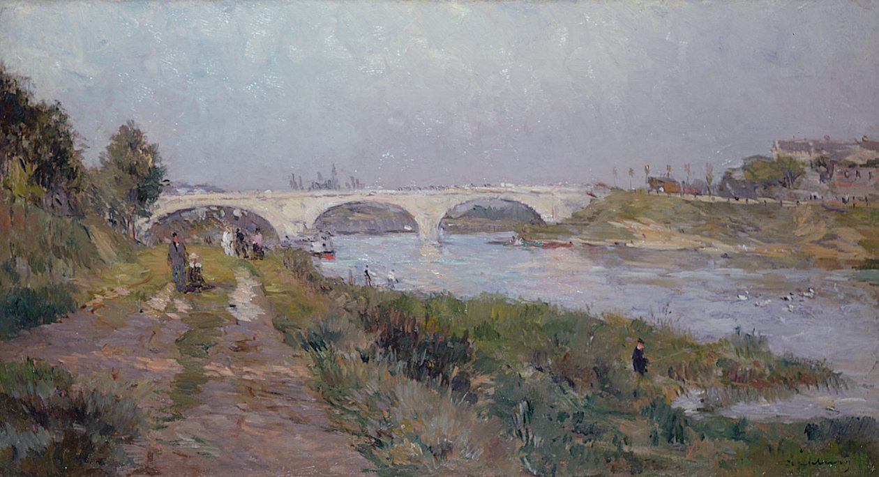 Most nad Marną w Charenton autorstwa Albert Charles Lebourg