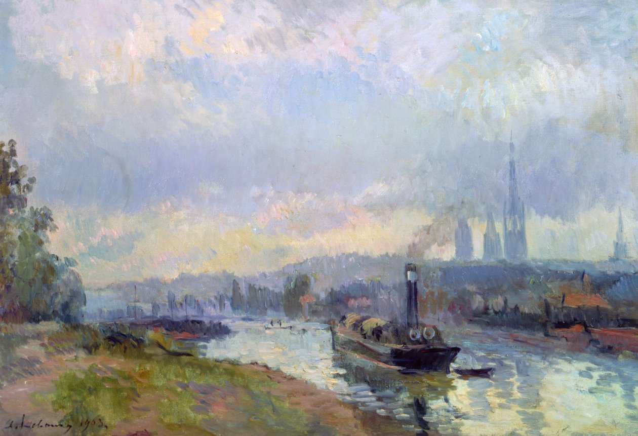 Holowniki w Rouen, 1903 autorstwa Albert Charles Lebourg