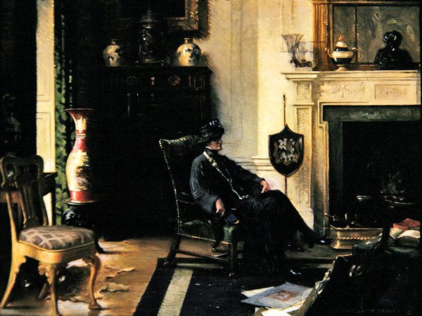 Dama we wnętrzu autorstwa Albert Chevallier Tayler