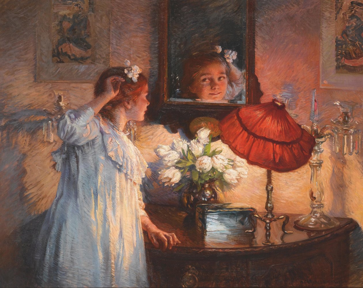 Lustro - Albert Chevallier Tayler (1862-1925). olej na płótnie autorstwa Albert Chevallier Tayler