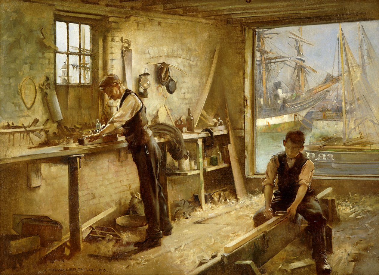 Warsztat okrętowy, 1902 autorstwa Albert Chevallier Tayler