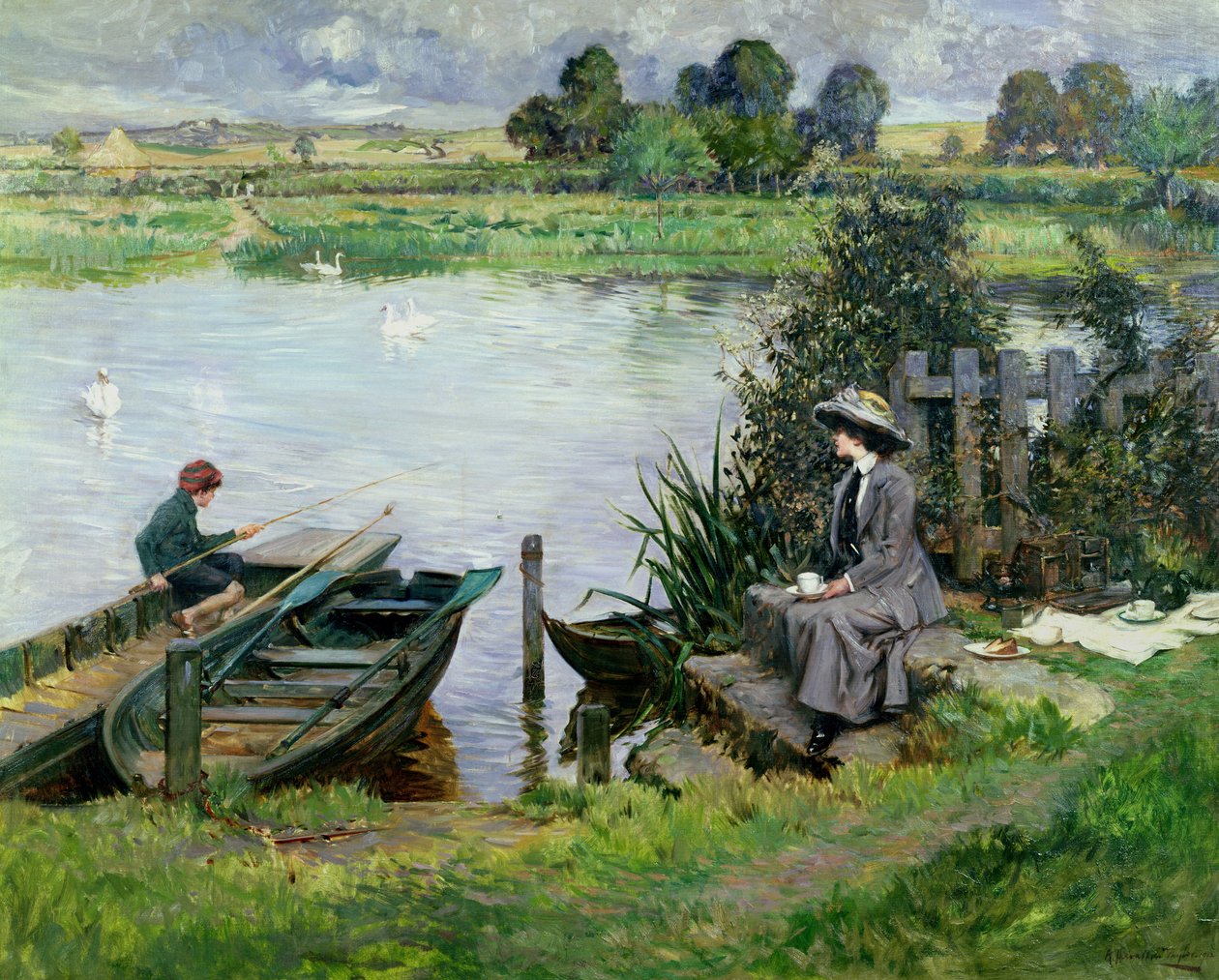 Tamiza w Benson, 1912 autorstwa Albert Chevallier Tayler