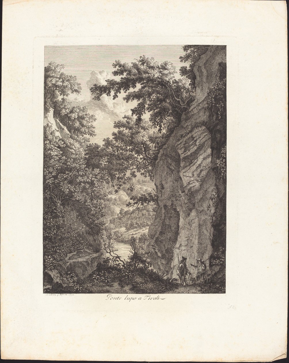 Ponte Lupo w Tivoli autorstwa Albert Christoph Dies