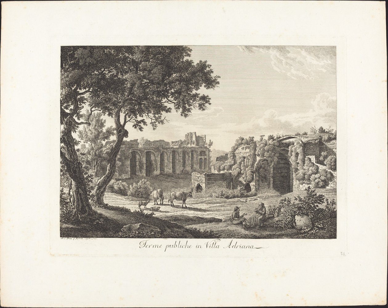 Łaźnie publiczne w Villa Adriana autorstwa Albert Christoph Dies