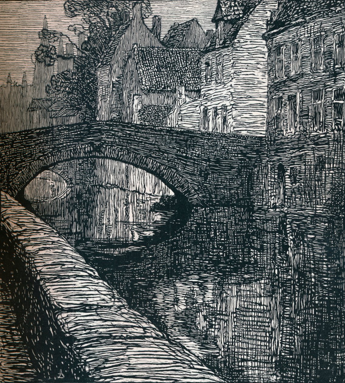 Brugia: Le Quai Vert Zielone nabrzeże, 1916, 1917 autorstwa Albert Delstanche