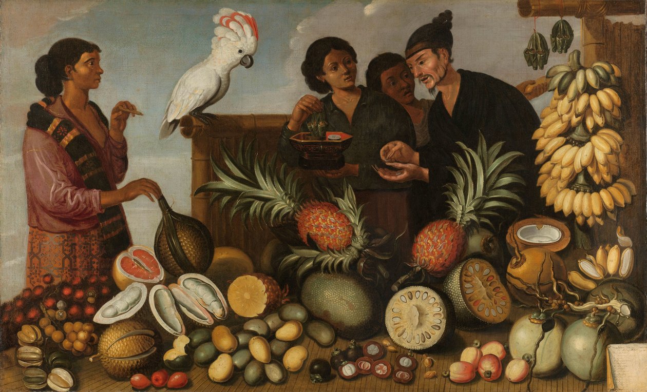 Wschodnioindyjskie stoisko targowe w Batavia autorstwa Albert Eckhout (attributed to)