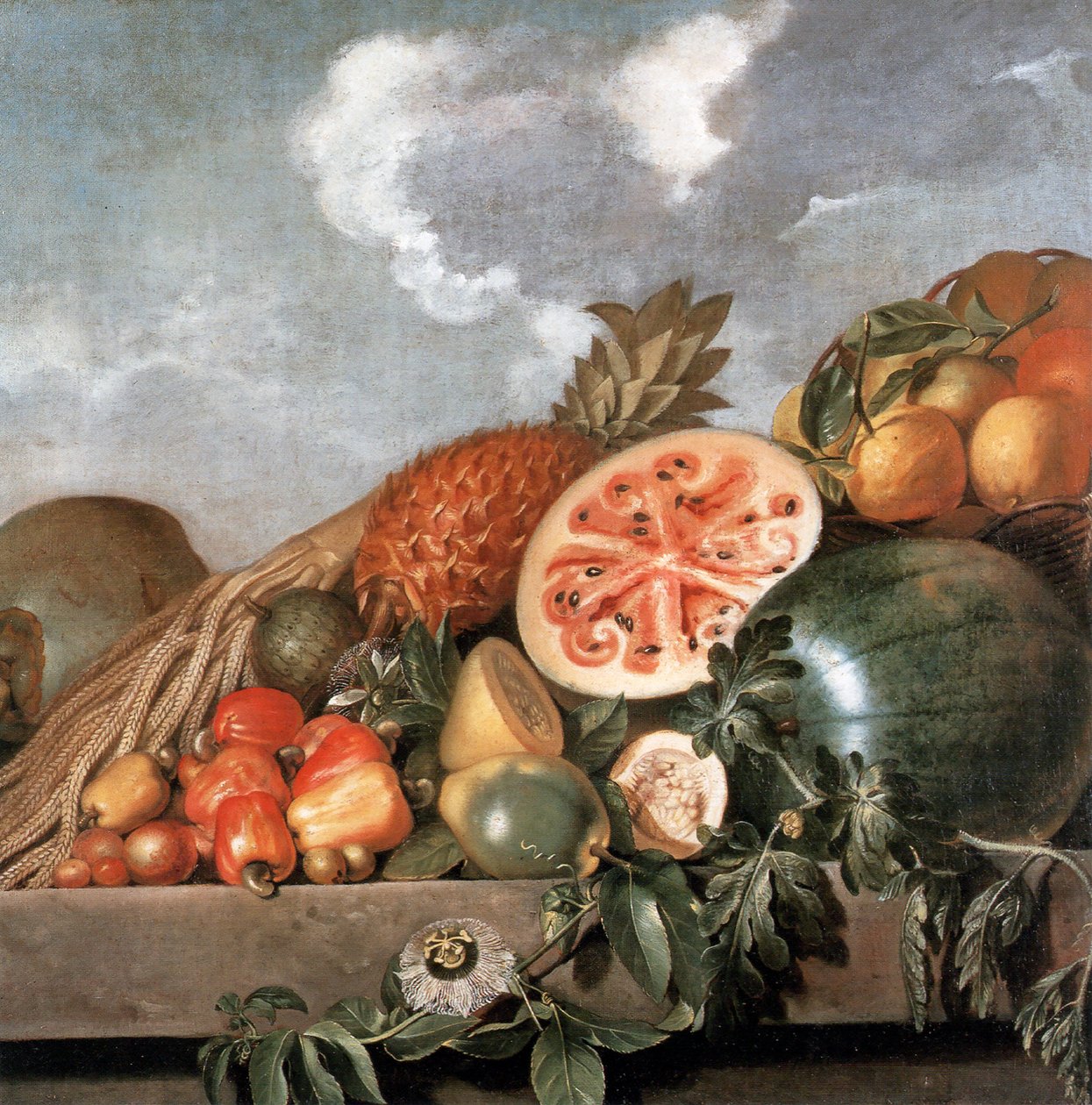 Ananas, arbuzy i inne owoce (owoce brazylijskie) autorstwa Albert Eckhout