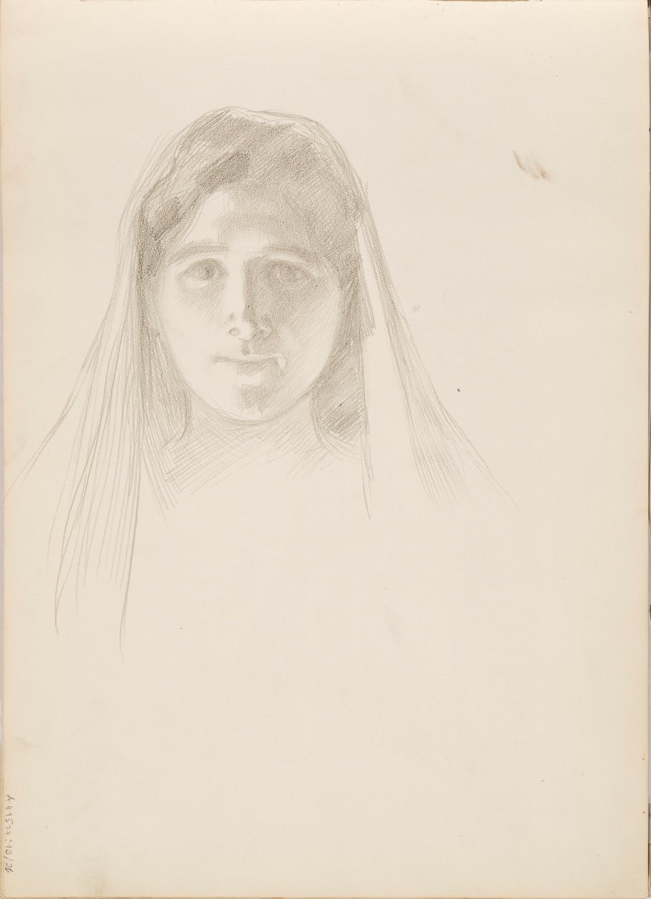Aino Ackté jako Alcestis, szkic twarzy autorstwa Albert Edelfelt