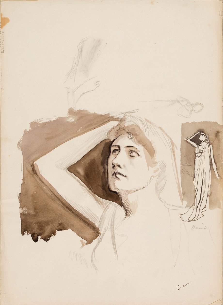 Aino Ackté jako Alcestis, szkic autorstwa Albert Edelfelt