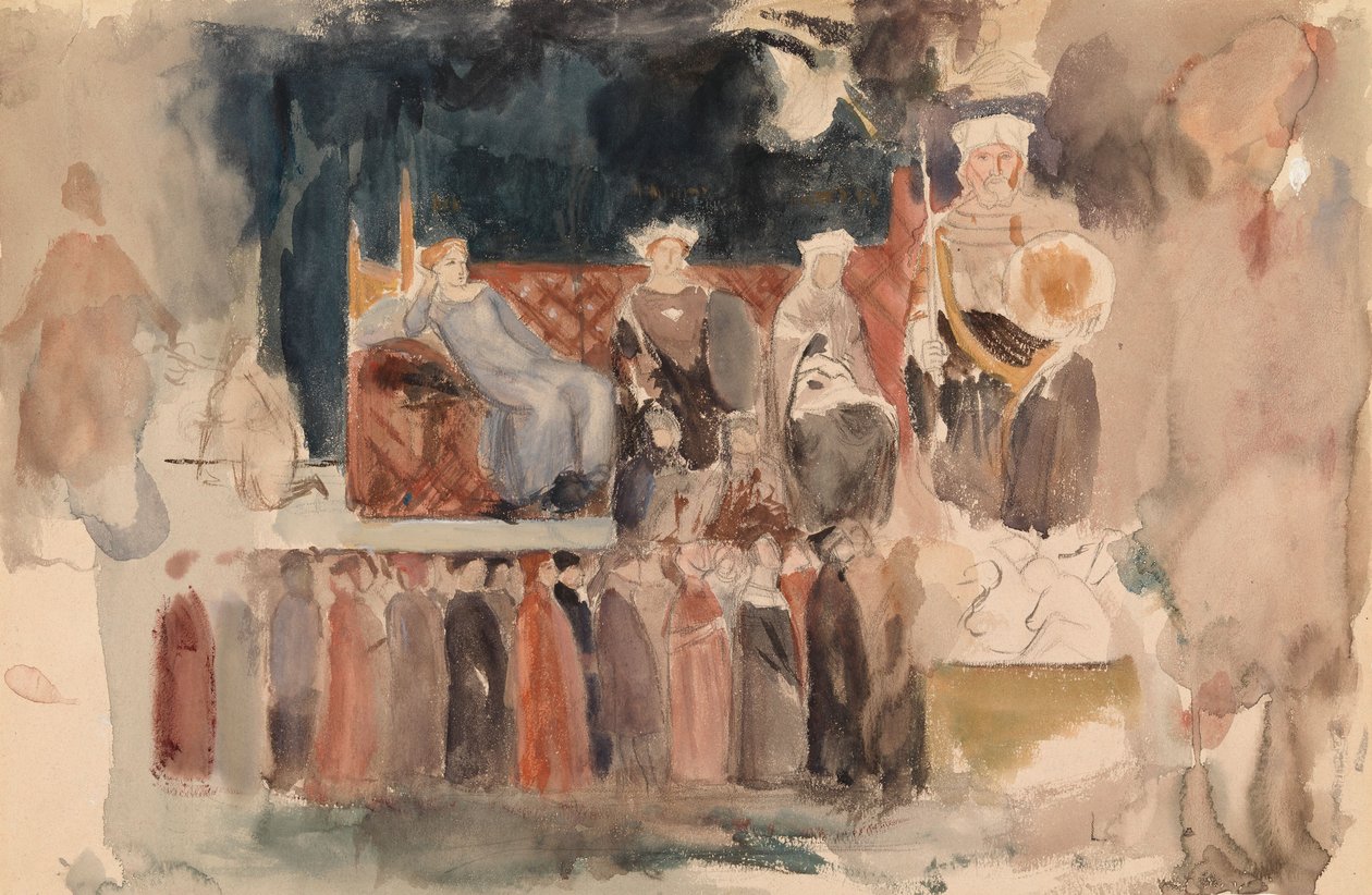 Alegoria dobrych rządów, szkic fresku Ambrogia Lorenzettiego w Palazzo Pubblico w Sienie autorstwa Albert Edelfelt