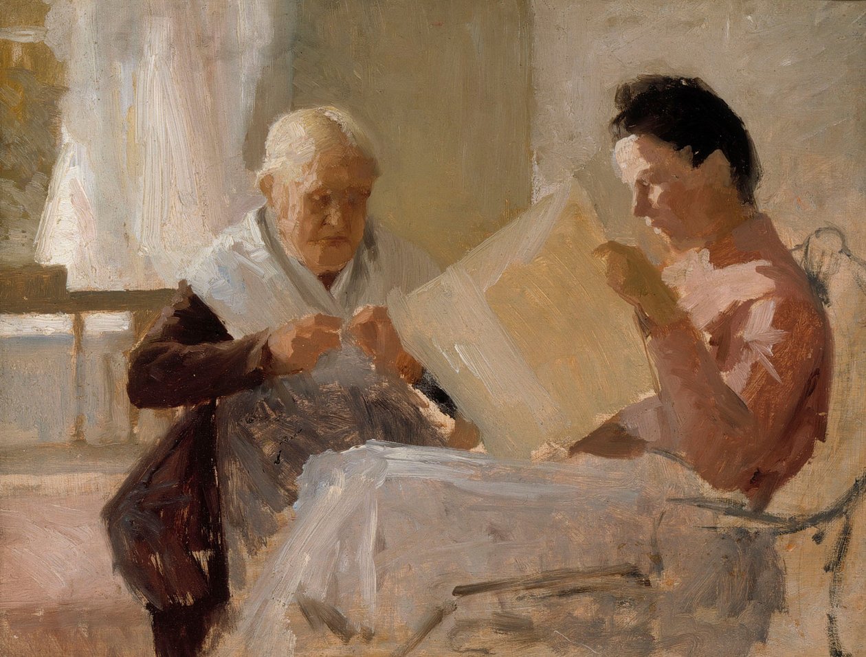 Annie Edelfelt z Fredriką Snygg autorstwa Albert Edelfelt