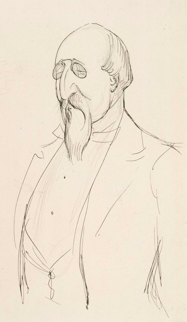 Karykatura Leo Mechelina autorstwa Albert Edelfelt