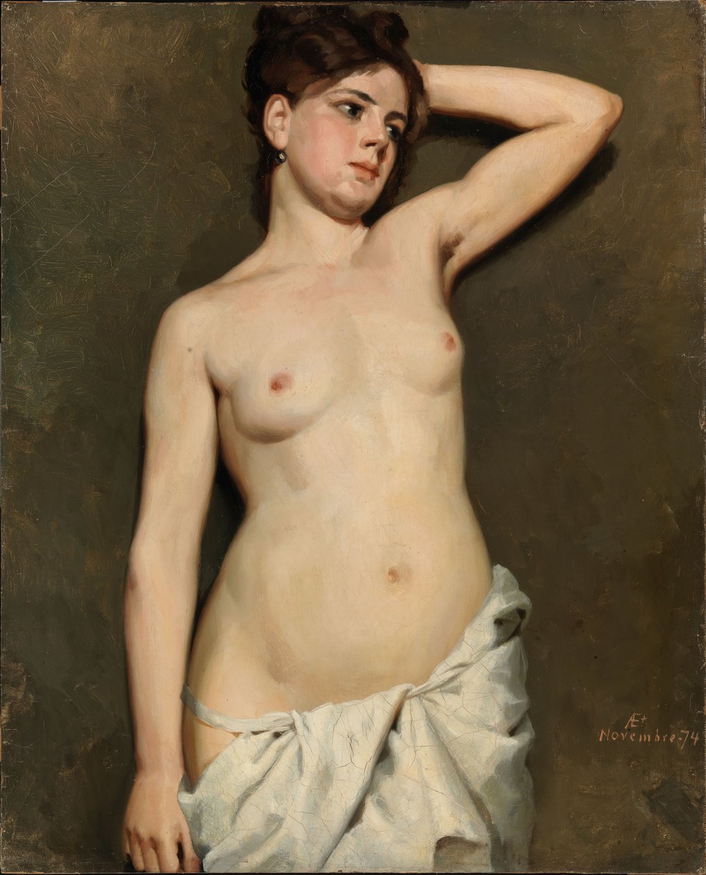 Akt kobiecy, studium akademickie autorstwa Albert Edelfelt