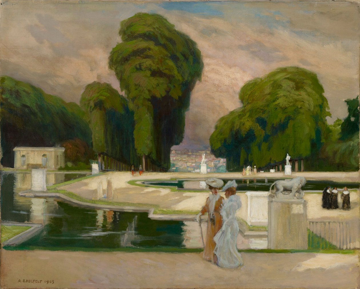 Z parku St. Cloud w Paryżu autorstwa Albert Edelfelt