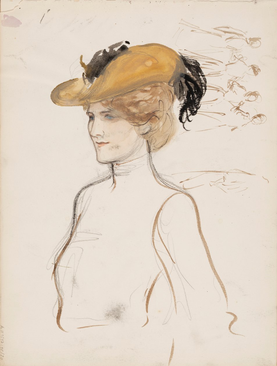 Kobieta w kapeluszu autorstwa Albert Edelfelt