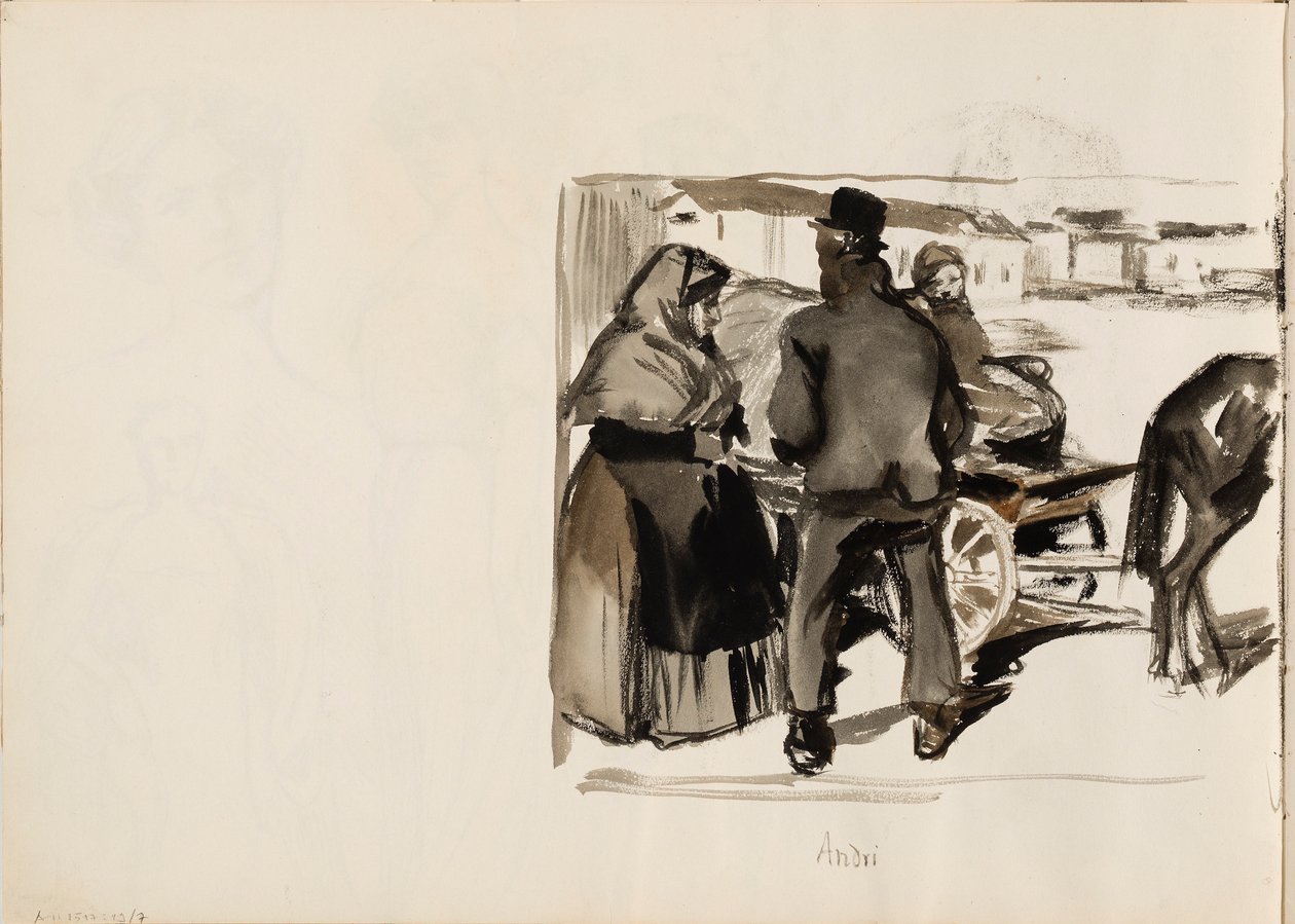 Wozy konne, trzyosobowe autorstwa Albert Edelfelt