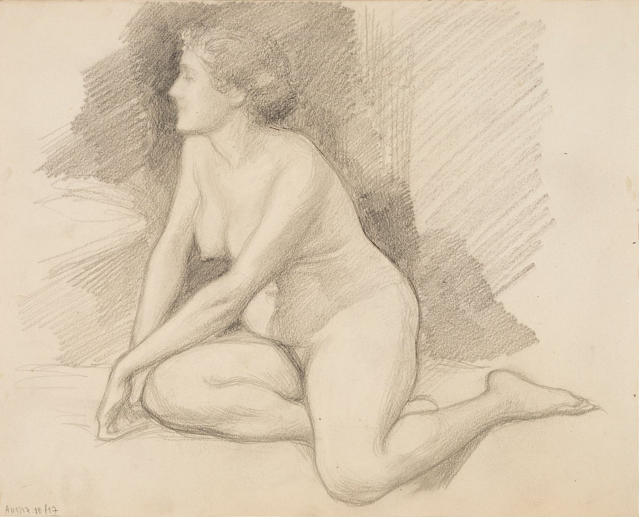 Siedzenie nago autorstwa Albert Edelfelt