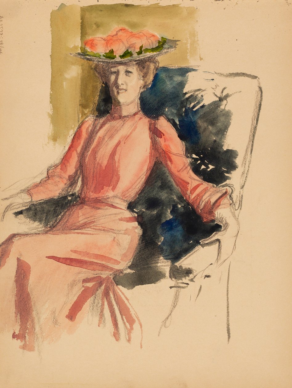 Siedząca kobieta w kapeluszu autorstwa Albert Edelfelt