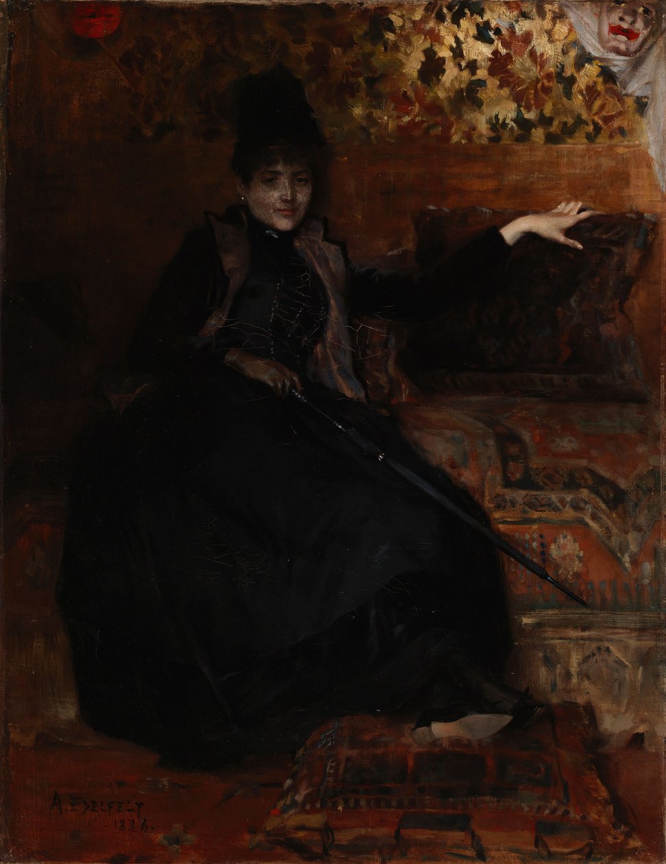 Lady in Black, Czarna Teresa autorstwa Albert Edelfelt