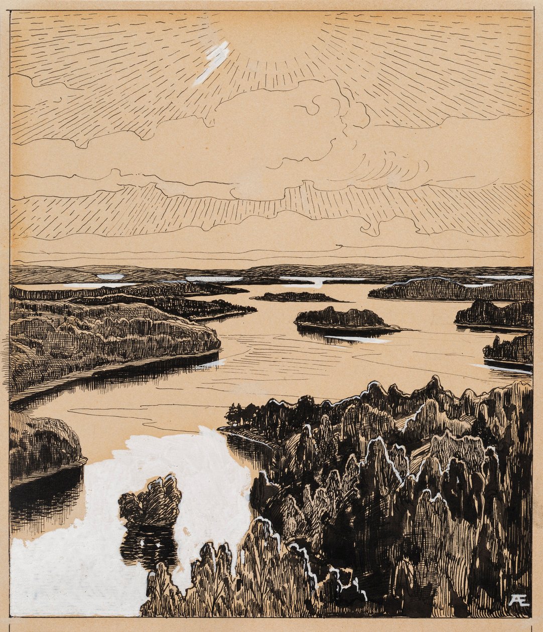 Jezioro Saimaa z poematu Piąty lipca autorstwa Albert Edelfelt