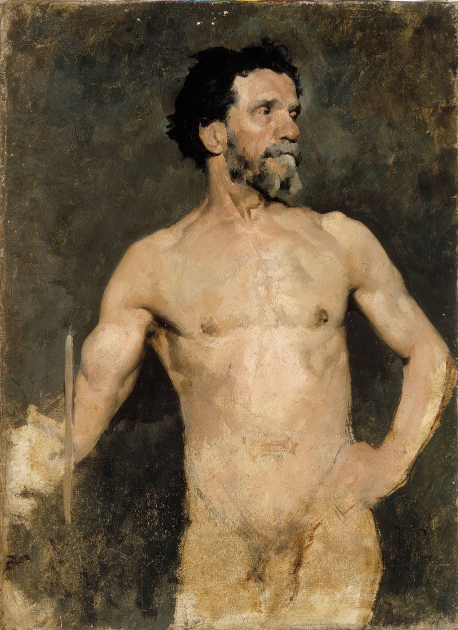 Model męski, studium autorstwa Albert Edelfelt