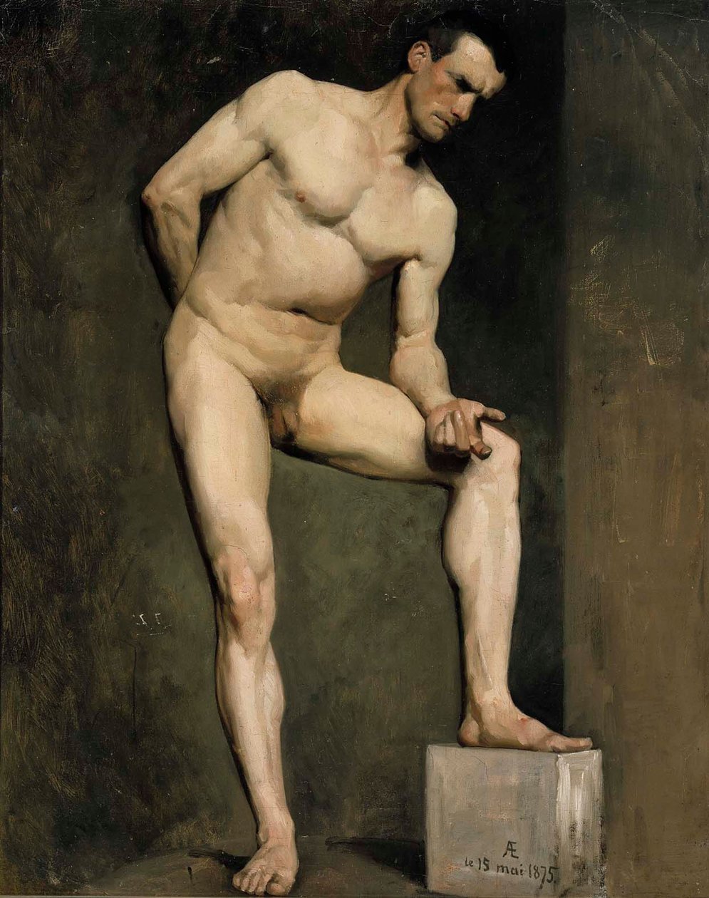 Model męski, studium akademickie autorstwa Albert Edelfelt
