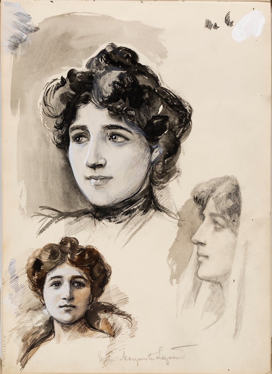 Mme Marguerite Legrand, szkice autorstwa Albert Edelfelt