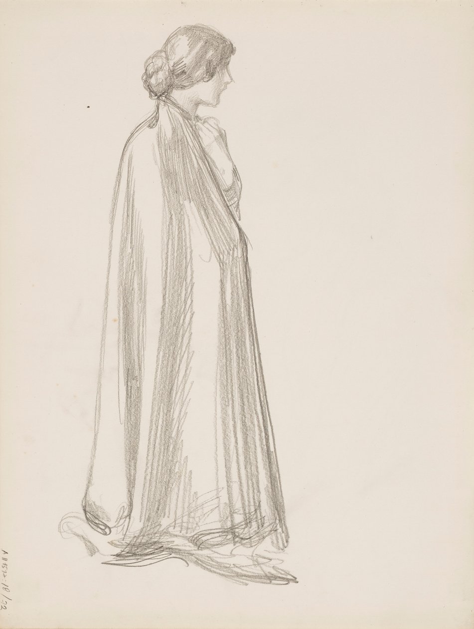 Kobieta w pelerynie autorstwa Albert Edelfelt