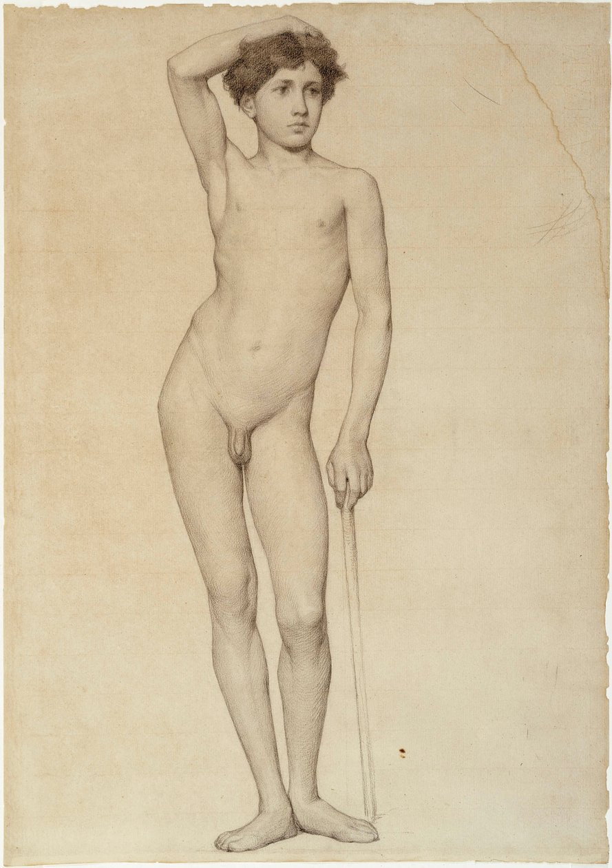 Nagi model męski, studium akademickie autorstwa Albert Edelfelt